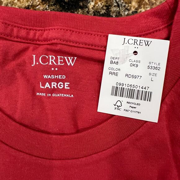 NWT J. Crew Men's Rusted Red Washed Jersey Tee - Picture 6 of 12